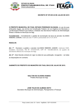 Decreto nº 079 de 22 de julho de 2015