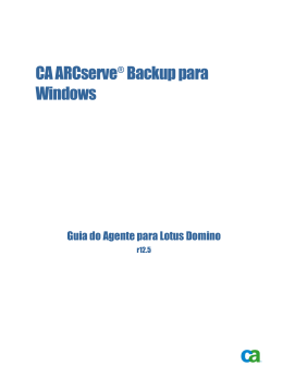 CA ARCserve Backup para Windows Guia do Agente para Lotus