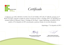 Certificado - Campus Itapetininga