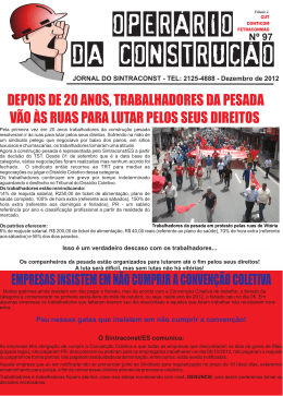 Jornal Operário - Mês Dezembro de 2012, Ed. 97 - Sintraconst-ES