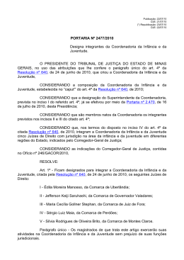 Portaria Nº 2477/2010 - Tribunal de Justiça de Minas Gerais