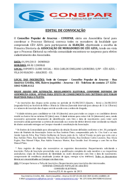EDITAL DE CONVOCAÇÃO - Conselho Popular de Aracruz