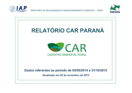1.1 Dados Gerais do CAR referente ao período de 06/05/2014 a 31