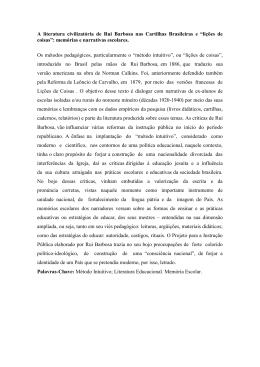 A literatura civilizatória de Rui Barbosa nas Cartilhas Brasileiras e