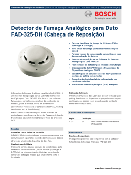 Detector de Fumaça Analógico para Duto FAD-325
