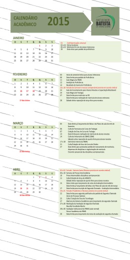 calendário acadêmico 2015