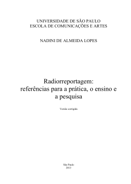 Radiorreportagem: referências para a prática, o ensino e a pesquisa