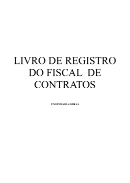 LIVRO DE REGISTROS FISCAL CONTRATO ENGENHARIA E OBRAS