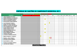 CONTROLE DE CARTÕES do CAMPEONATO MUNICIPAL 2011
