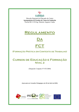 Regulamento Da FCT (Formação Prática em Contexto de