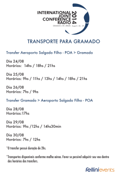 Horários Transfer Aeroporto Salgado Filho (Porto Alegre)