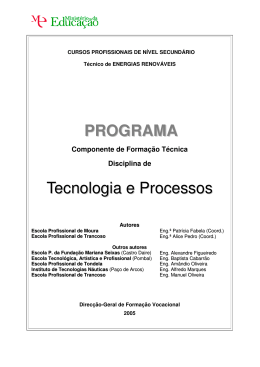 PROGRAMA Tecnologia e Processos