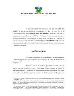Razões de veto para o PL 079-2015. Iniciativa Albert Dickson
