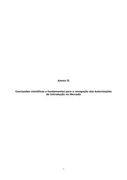 Anexo II Conclusões científicas e fundamentos para a revogação