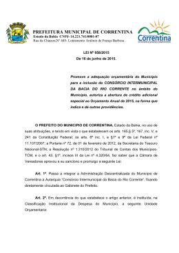 Lei Nº 958/2015 - Portal da Prefeitura Municipal de Correntina