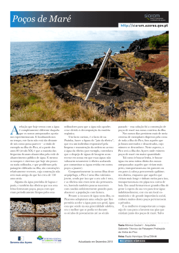 Poços de Maré - SIARAM sentir e interpretar o ambiente dos Açores