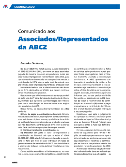 Clique aqui e saiba mais sobre a Ação Declaratória da ABCZ sobre