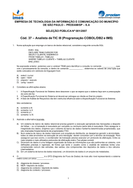 37 - Analista de TIC III - Programação COBOL-DB2 e IMS