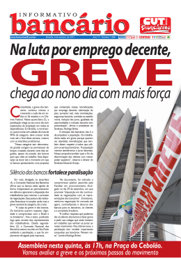 Na luta por emprego decente, - Sindicato dos Bancários de Brasília