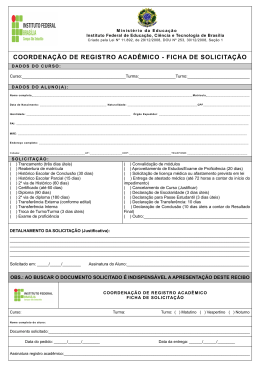 Formulário de solicitações para Registro Acadêmico