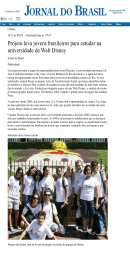 Projeto leva jovens brasileiros para estudar na universidade de Walt