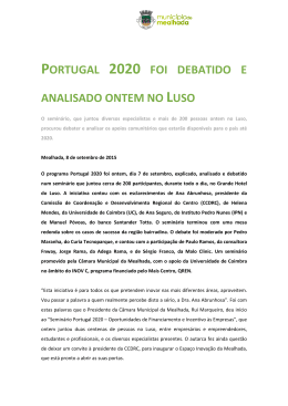 OUT 8 - Portugal 2020 analisado ontem no Luso