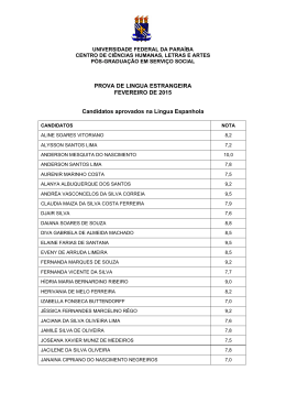 Candidatos aprovados na Língua Espanhola