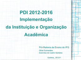 Apresentação do PDI 2012/2016