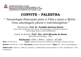 Cartaz palestra Prof. Dr. Franklin Santana Santos