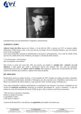 Fernando Pessoa em seus heterônimos ( biografia e características