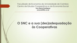 O SNC e a sua (des)adequadação às Cooperativas