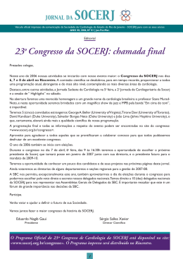 Ano XI, 2006 - Conheça a SBC - Sociedade Brasileira de Cardiologia