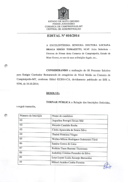 EDITAL N° 010/2014 - Tribunal de Justiça do Estado de Mato Grosso