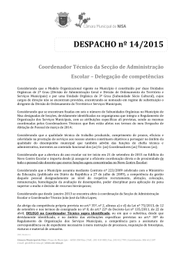 DESPACHO nº 14/2015 - Câmara Municipal de Nisa