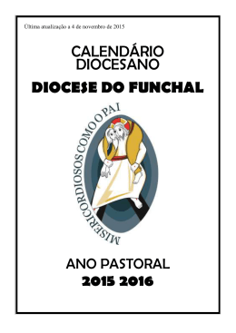 CALENDÁRIO DIOCESANO DIOCESE DO FUNCHAL 2015 2016