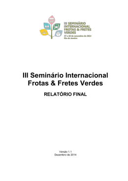 Relatório Final - Seminário Internacional Frotas & Fretes Verdes
