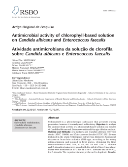 Antimicrobial activity of chlorophyll-based solution on