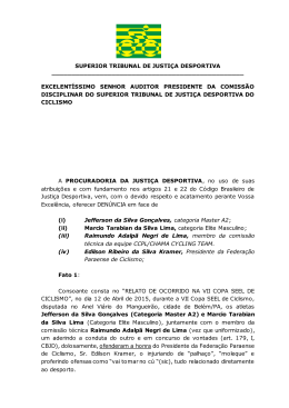 Denúncia STJD CD 001/2015. - Confederação Brasileira de Ciclismo