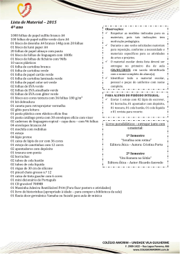 COLÉGIO AMORIM Lista de Material – 2015 4º ano