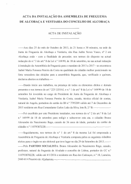 Acta 01_25_Outubro_2013 - União das Freguesias de Alcobaça
