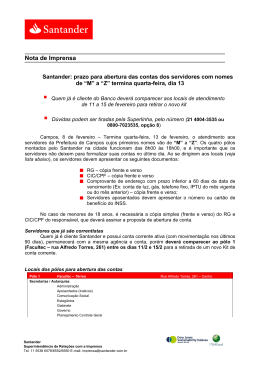 08.02 - Santander prazo para a abertura das contas dos servidores