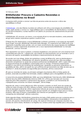 BitDefender Procura e Cadastra Revendas e Distribuidores no Brasil