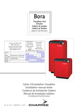 Cahier d`Installation Chaudière Installation manual boiler