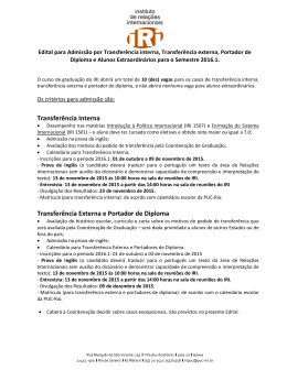 Transferência Interna Transferência Externa e Portador - PUC-Rio