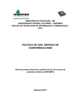 Políticas de uso do serviço de WebConf - NTIC