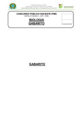 GABARITO BIOLOGIA GABARITO