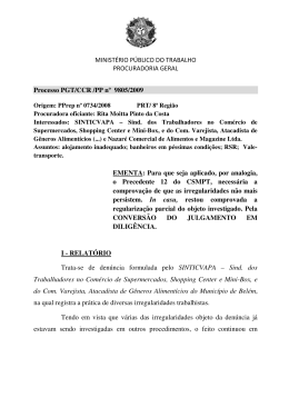 Processo PGT/CCR/nº 9805/2009 - Ministério Público do Trabalho