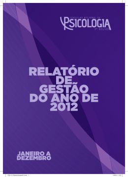 RELATÓRIO DE GESTÃO DO AnO DE 2012