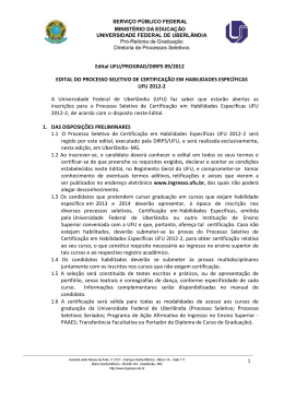 Edital certificação UFU/2012-2