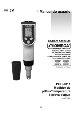 PHH-7011 Medidor de pH/mV/temperatura à prova d`água Manual